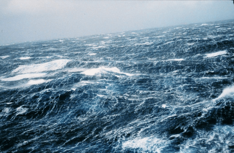 North Pacific storm waves as seen from the NOAA M/V Noble Star, Winter 1989. (Image Credit: NOAA)